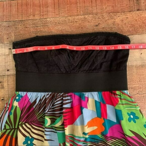 Jonathan Martin women’s sleeveless tube top mini sun dress floral Hawaiian print - Picture 5 of 7